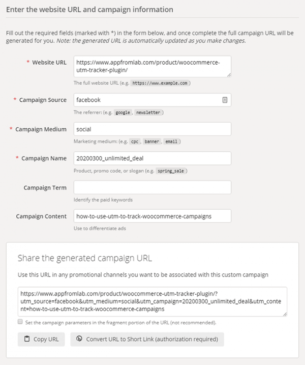 Learn to generate a UTM tracking URL - Appfromlab