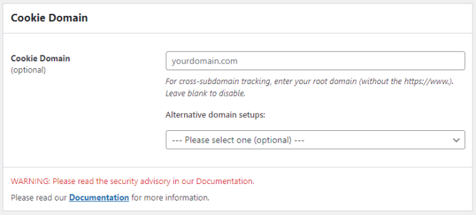 Cookie Domain Settings
