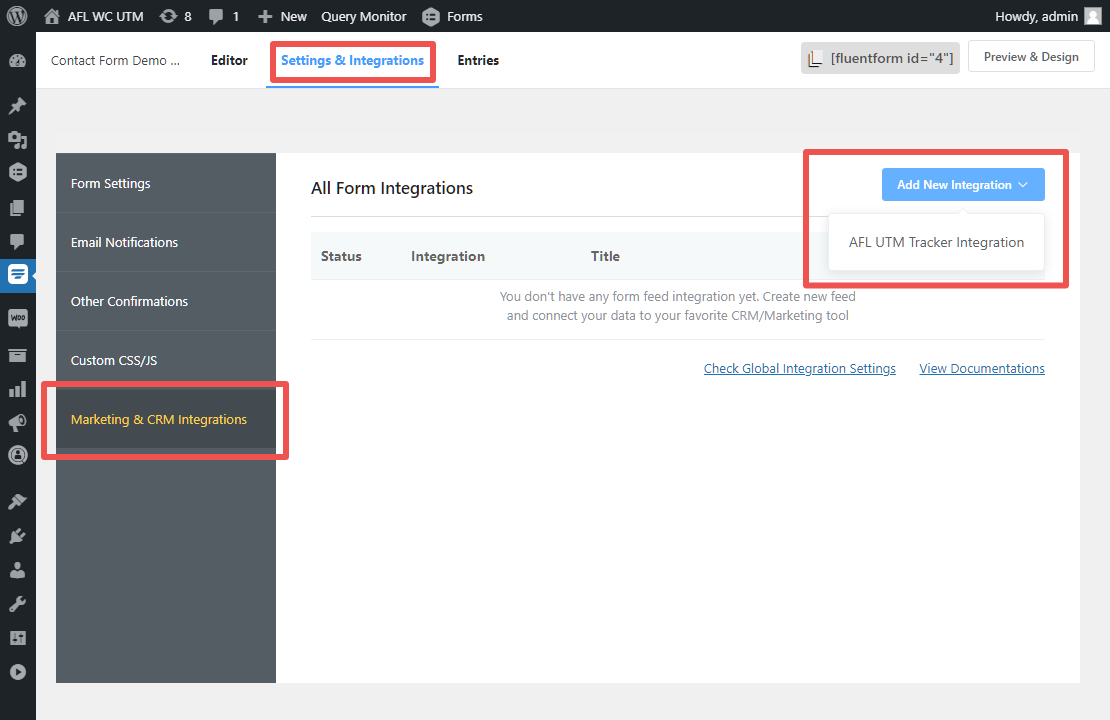 Fluent Forms Marketing and CRM Integrations