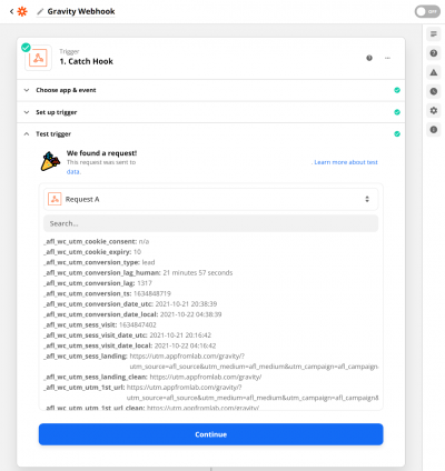 Mapping conversion attribution data with Webhook - Appfromlab