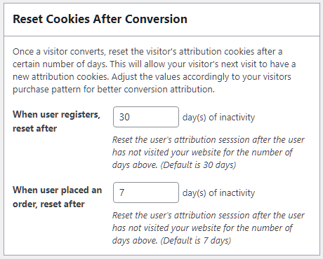 Reset Cookie After Conversion Screenshot