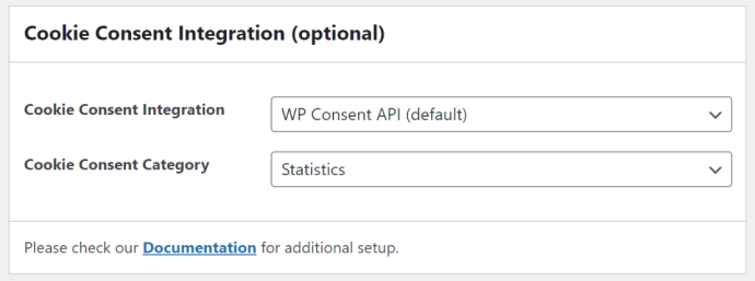 Settings > Cookie Consent Integration