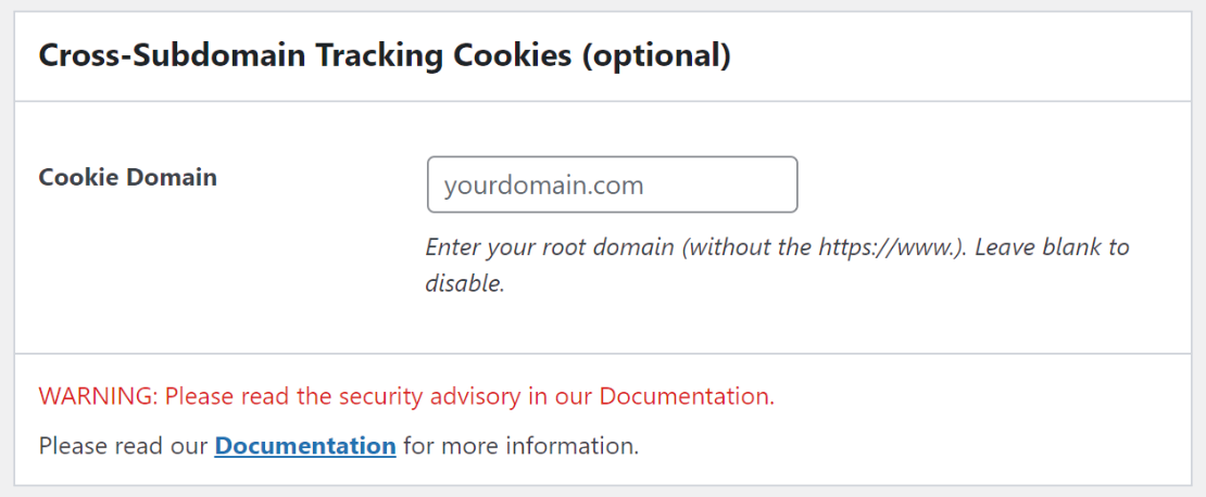 Settings > Cross-subdomain Tracking Cookies