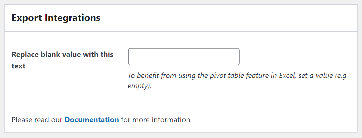 Settings > Export Integrations