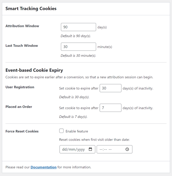 Settings > Smart Tracking Cookies