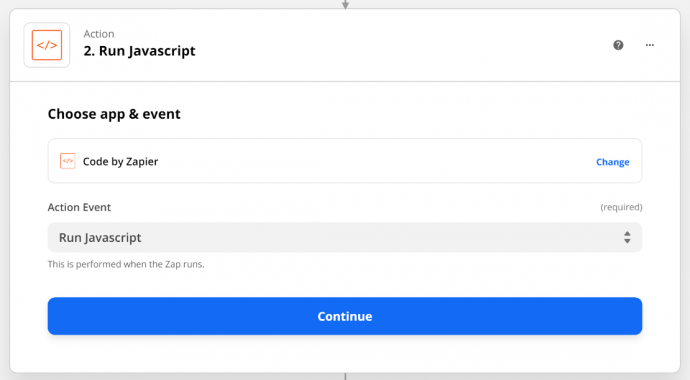 Zapier Run Javascript