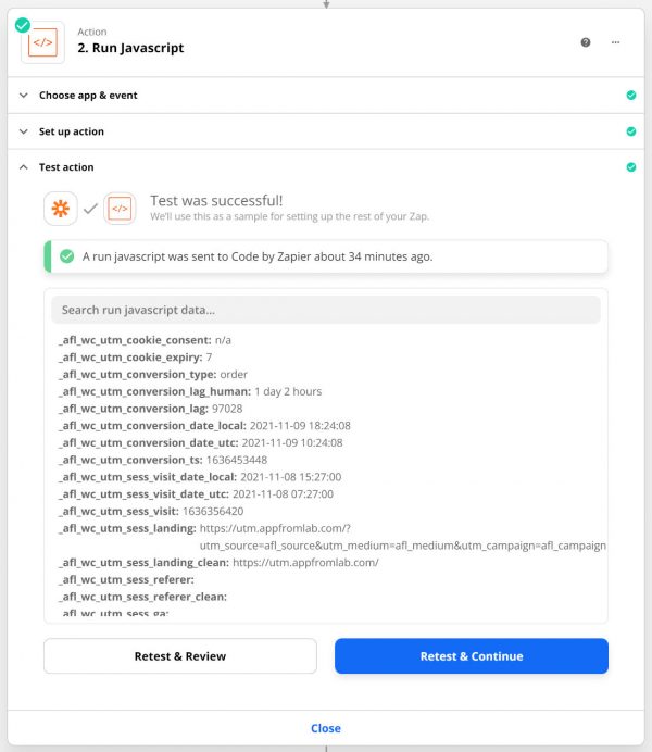 Mapping conversion attribution data in Zapier - Appfromlab