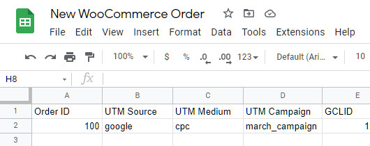 Google Sheet Screenshot