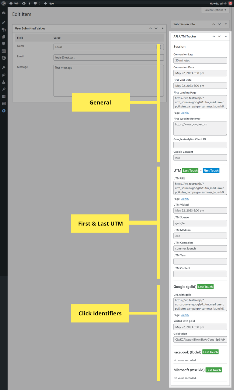 Setup UTM conversion tracking for Ninja Forms - Appfromlab