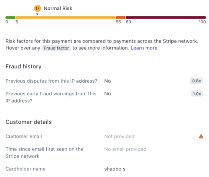 Stripe Risk Insight