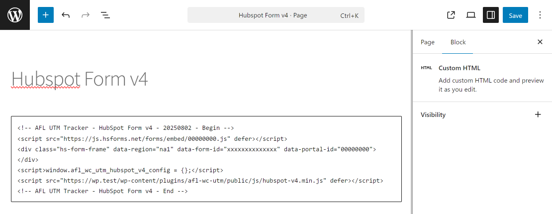 Custom HTML Block
