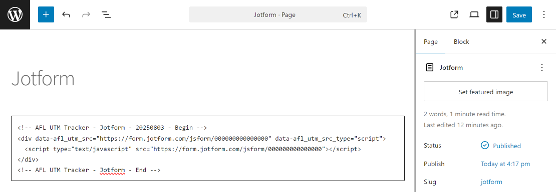 Custom HTML Block