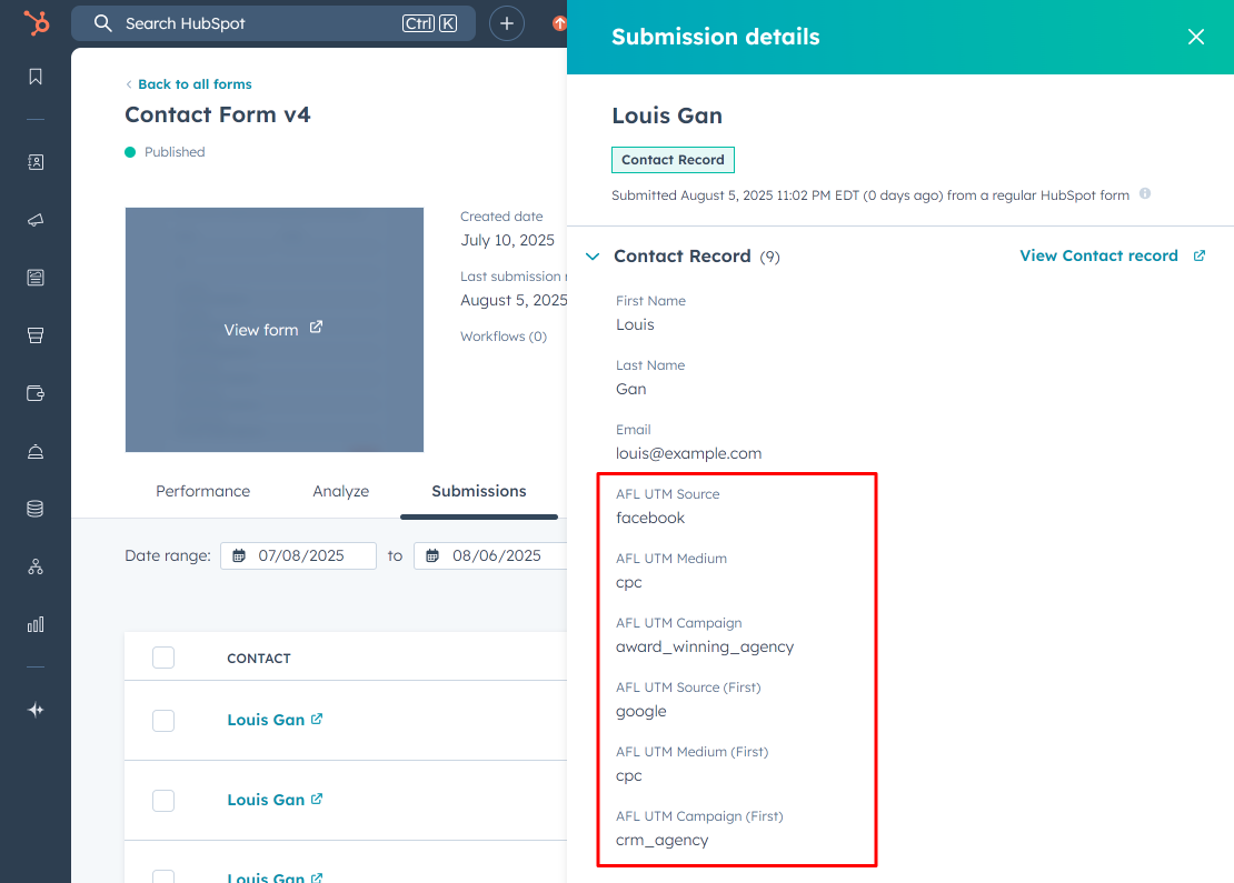 HubSpot Form Submission