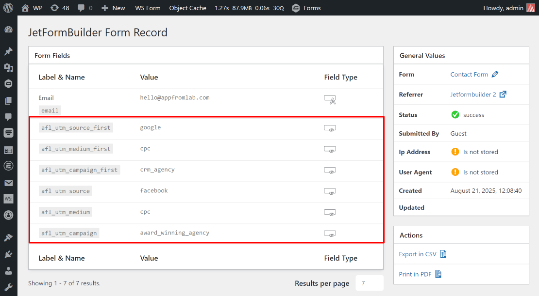 Jetformbuilder Form Record